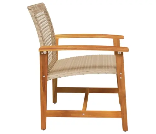 Dārza Krēsli, 2 Gab., Bēša Pe Rotangpalma, Akācijas Koks Vidaxl