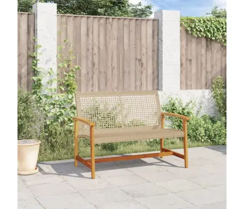 Dārza Sols, 112 Cm, Bēša Pe Rotangpalma, Akācijas Masīvkoks Vidaxl