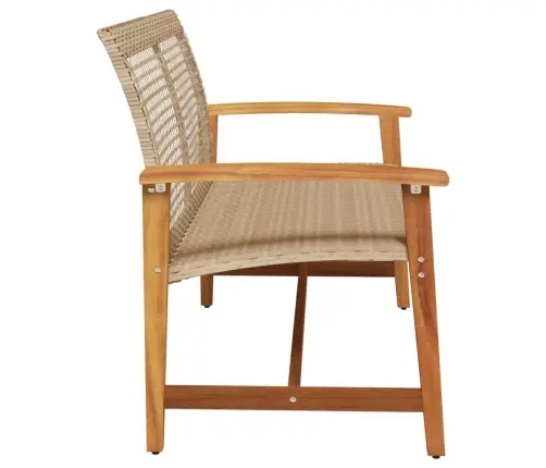 Dārza Sols, 112 Cm, Bēša Pe Rotangpalma, Akācijas Masīvkoks Vidaxl