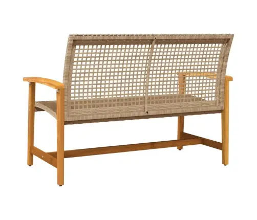 Dārza Sols, 112 Cm, Bēša Pe Rotangpalma, Akācijas Masīvkoks Vidaxl