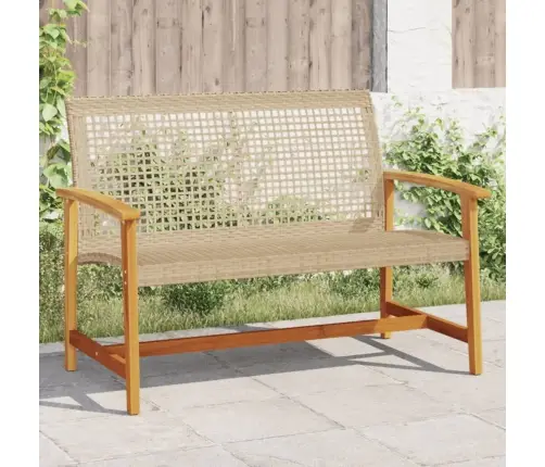 Dārza Sols, 112 Cm, Bēša Pe Rotangpalma, Akācijas Masīvkoks Vidaxl