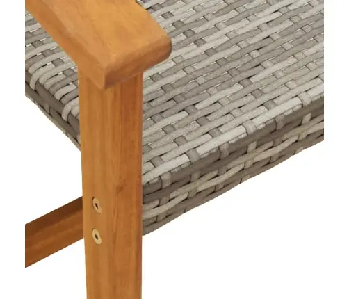 3-Daļīgs Bistro Mēbeļu Komplekts, Pelēka Pe Rotangpalma Vidaxl