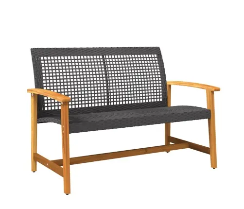 5-Daļīgs Dārza Mēbeļu Komplekts, Melna Pe Rotangpalma, Akācija Vidaxl