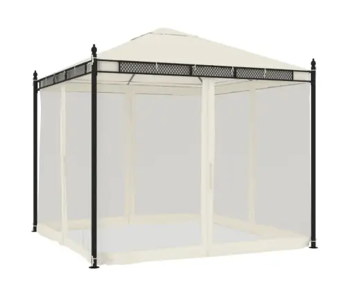 Võrkseintega Paviljon, Kreemjas, 2,93 X 2,93 M, Teras