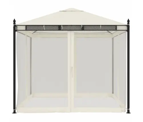 Võrkseintega Paviljon, Kreemjas, 2,93 X 2,93 M, Teras