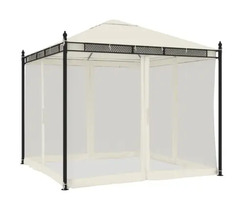 Võrkseintega Paviljon, Kreemjas, 2,93 X 2,93 M, Teras