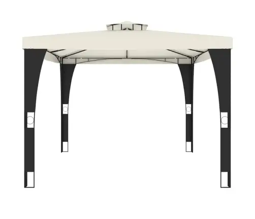 Kahekordse Katusega Paviljon, Kreemjas, 3,98X2,98 M, Teras