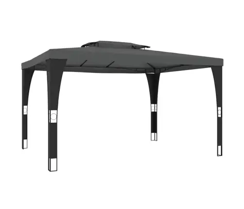 Nojume Ar Dubultu Jumtu, Antracītpelēka, 3,98X2,98 M, Tērauds Vidaxl