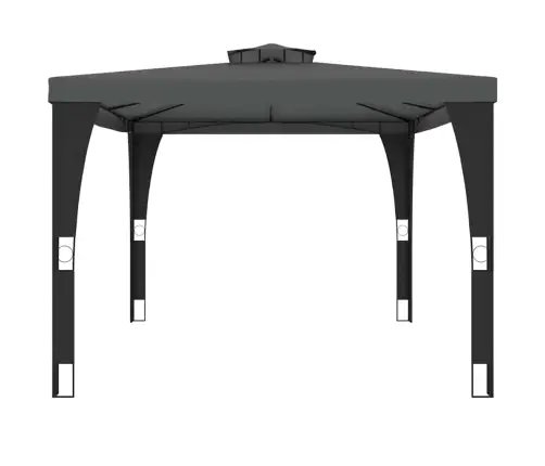 Nojume Ar Dubultu Jumtu, Antracītpelēka, 3,98X2,98 M, Tērauds Vidaxl