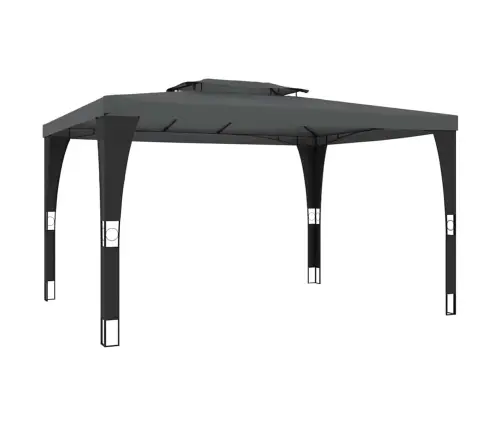 Nojume Ar Dubultu Jumtu, Antracītpelēka, 3,98X2,98 M, Tērauds Vidaxl