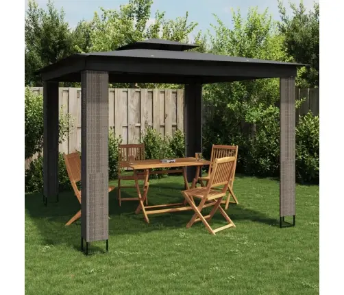 Nojume Ar Dubultu Jumtu, Antracītpelēka, 2,94X2,94 M, Tērauds Vidaxl