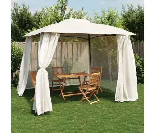 Pavėsinė Su Stogu Ir Sienomis, Kreminė, 2,93X2,93M, Plienas
