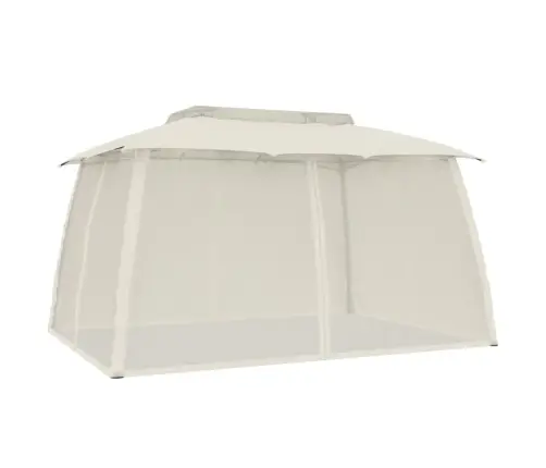 Kahekordse Katuse Ja Võrkseintega Paviljon Kreemjas 3,93X2,93 M