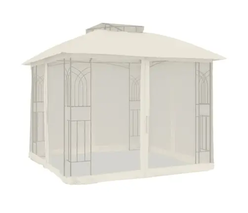 Dārza Nojume, Dubults Jumts, Sienas, 2,94X2,94 M, Tērauds, Bēša Vidaxl