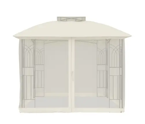 Dārza Nojume, Dubults Jumts, Sienas, 2,94X2,94 M, Tērauds, Bēša Vidaxl