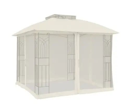 Dārza Nojume, Dubults Jumts, Sienas, 2,94X2,94 M, Tērauds, Bēša Vidaxl