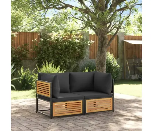 Dārza Stūra Dīvāns Ar Spilveniem, Akācijas Masīvkoks Vidaxl