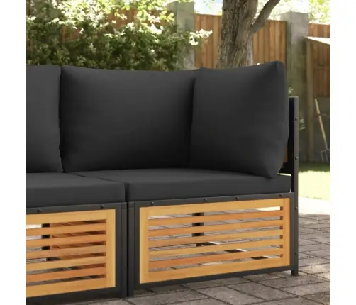 Dārza Stūra Dīvāns Ar Spilveniem, Akācijas Masīvkoks Vidaxl