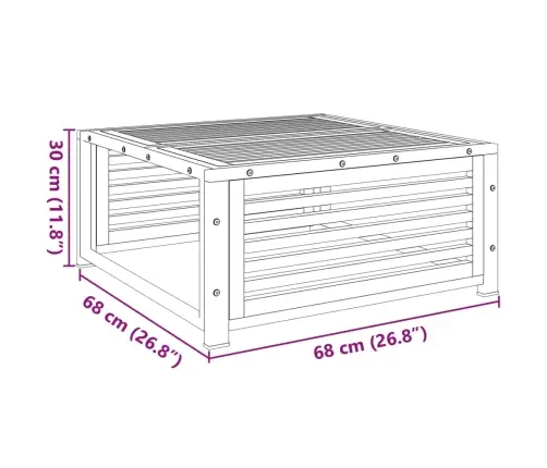 Dārza Galds, 68X68X30 Cm, Akācijas Masīvkoks Vidaxl