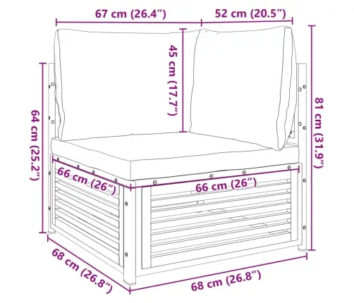 Kampinė Sodo Sofos Dalis Su Pagalvėlėmis, Akacijos Masyvas