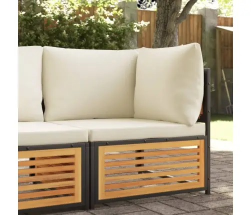 Kampinė Sodo Sofos Dalis Su Pagalvėlėmis, Akacijos Masyvas