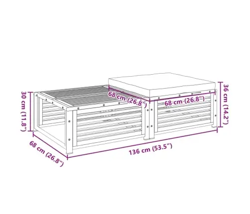 Dārza Galds Ar Solu, Akācijas Masīvkoks Vidaxl
