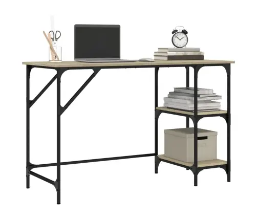 Rakstāmgalds, 120X50X75 Cm, Metāls, Inženierijas Koks, Ozolkoka Vidaxl
