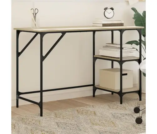 Rakstāmgalds, 120X50X75 Cm, Metāls, Inženierijas Koks, Ozolkoka Vidaxl
