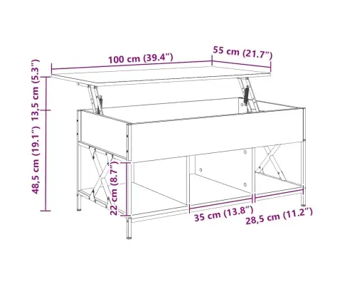 Kafijas Galdiņš, Pelēka Ozola, 100X55X50 Cm, Inženierijas Koks Vidaxl