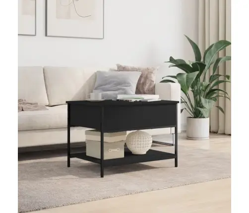 Kafijas Galdiņš, Melns, 70X50X50 Cm, Inženierijas Koks, Metāls Vidaxl