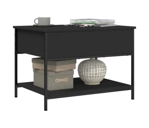 Kafijas Galdiņš, Melns, 70X50X50 Cm, Inženierijas Koks, Metāls Vidaxl