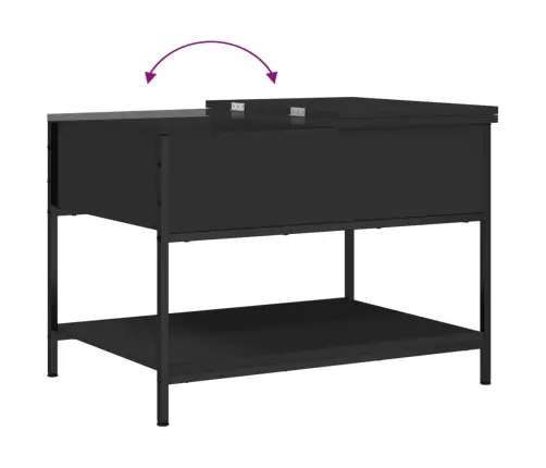 Kafijas Galdiņš, Melns, 70X50X50 Cm, Inženierijas Koks, Metāls Vidaxl