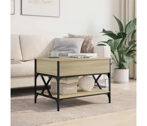 Kohvilaud, Sonoma Tamm, 70 X 50 X 50 cm Tehispuit Ja Metall Kohvilaud, Sonoma Tamm, 70 X 50 X 50 cm Tehispuit Ja Metall