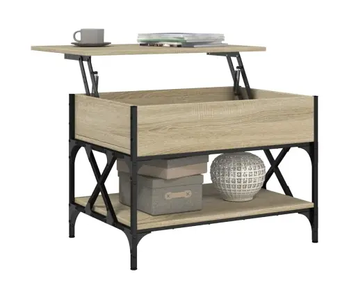 Kohvilaud, Sonoma Tamm, 70 X 50 X 50 cm Tehispuit Ja Metall Kohvilaud, Sonoma Tamm, 70 X 50 X 50 cm Tehispuit Ja Metall