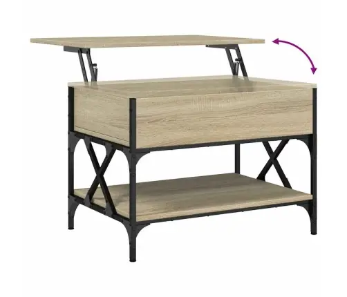 Kohvilaud, Sonoma Tamm, 70 X 50 X 50 cm Tehispuit Ja Metall Kohvilaud, Sonoma Tamm, 70 X 50 X 50 cm Tehispuit Ja Metall