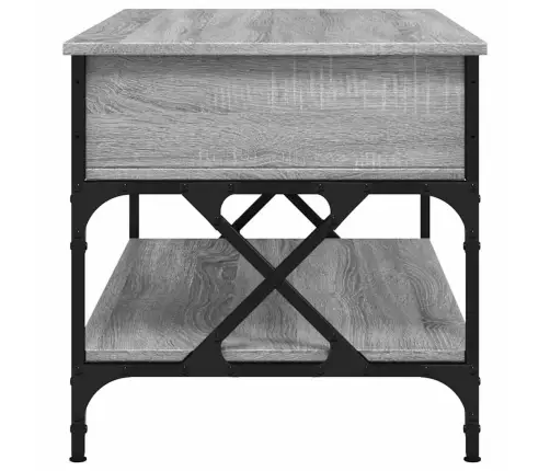 Kavos Staliukas, Pilkas Ąžuolo, 100X50X50cm Mediena Ir Metalas