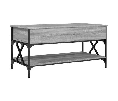 Kavos Staliukas, Pilkas Ąžuolo, 100X50X50cm Mediena Ir Metalas
