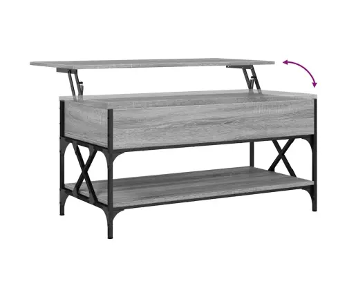 Kavos Staliukas, Pilkas Ąžuolo, 100X50X50cm Mediena Ir Metalas