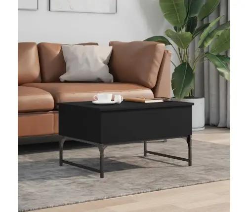 Kavos Staliukas, Juodas, 70X50X40cm Apdirbta Mediena/Metalas