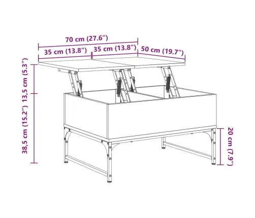 Kafijas Galdiņš, Pelēka Ozola, 70X50X40 Cm, Inženierijas Koks Vidaxl