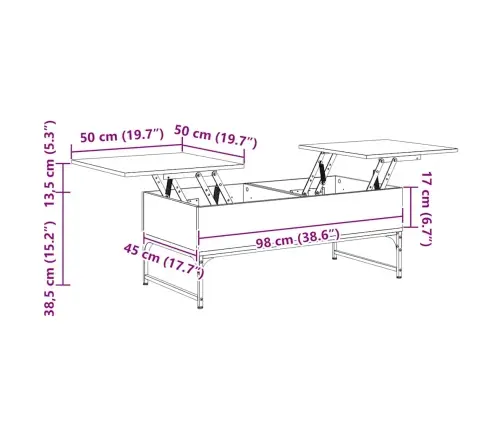 Kafijas Galdiņš, Ozola Krāsa, 100X50X40 Cm, Inženierijas Koks Vidaxl