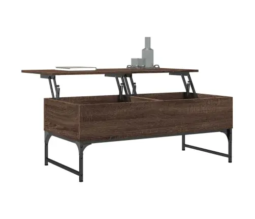 Kavos Staliukas, Rudas Ąžuolo, 100X50X40cm Mediena Ir Metalas