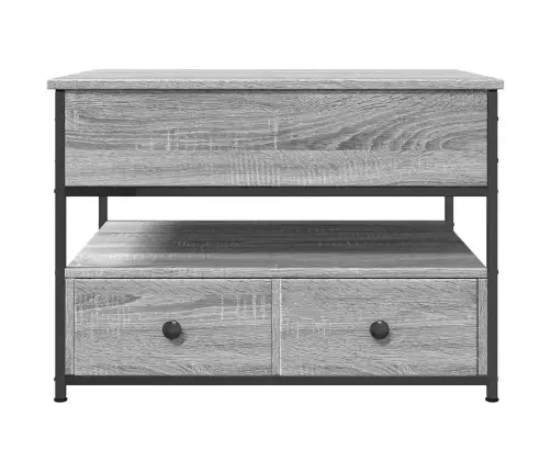 Kavos Staliukas, Pilkas Ąžuolo, 70X50X50cm Mediena Ir Metalas