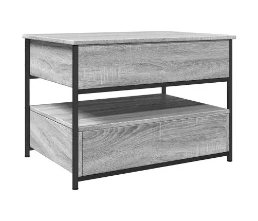 Kavos Staliukas, Pilkas Ąžuolo, 70X50X50cm Mediena Ir Metalas