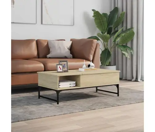 Kohvilaud, Sonoma Tamm, 100 X 50 X 35 cm Tehispuit Ja Metall