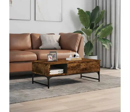 Kohvilaud, Suitsutamm, 100 X 50 X 35 cm Tehispuit Ja Metall Kohvilaud, Suitsutamm, 100 X 50 X 35 cm Tehispuit Ja Metall