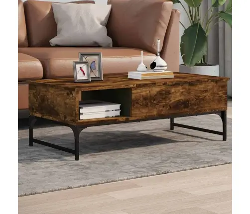 Kohvilaud, Suitsutamm, 100 X 50 X 35 cm Tehispuit Ja Metall Kohvilaud, Suitsutamm, 100 X 50 X 35 cm Tehispuit Ja Metall