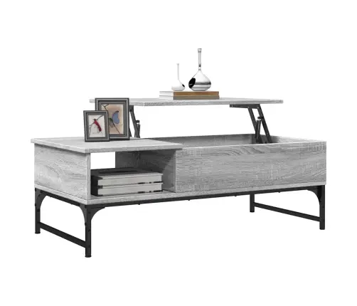 Kohvilaud, Hall Sonoma Tamm, 100X50X35 cm Tehispuit Ja Metall Kohvilaud, Hall Sonoma Tamm, 100X50X35 cm Tehispuit Ja Metall