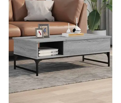Kohvilaud, Hall Sonoma Tamm, 100X50X35 cm Tehispuit Ja Metall Kohvilaud, Hall Sonoma Tamm, 100X50X35 cm Tehispuit Ja Metall