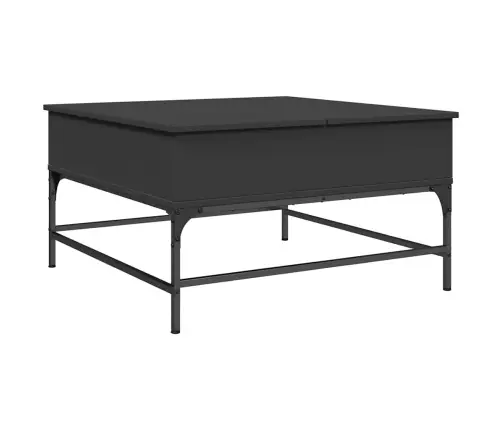 Kavos Staliukas, Juodas, 80X80X45cm Apdirbta Mediena/Metalas